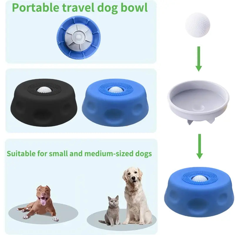 Gonxac 3-in-1 Suction Lick Dog Bowl with Integrated Treat Ball and Cleaning Bristles, Non-Slip Slow Feeder for Liquid Treats, Mess-Free Oral Care Enrichment Mat for Yogurt and Peanut Butter, Featuring 8 Durable Suction Cups