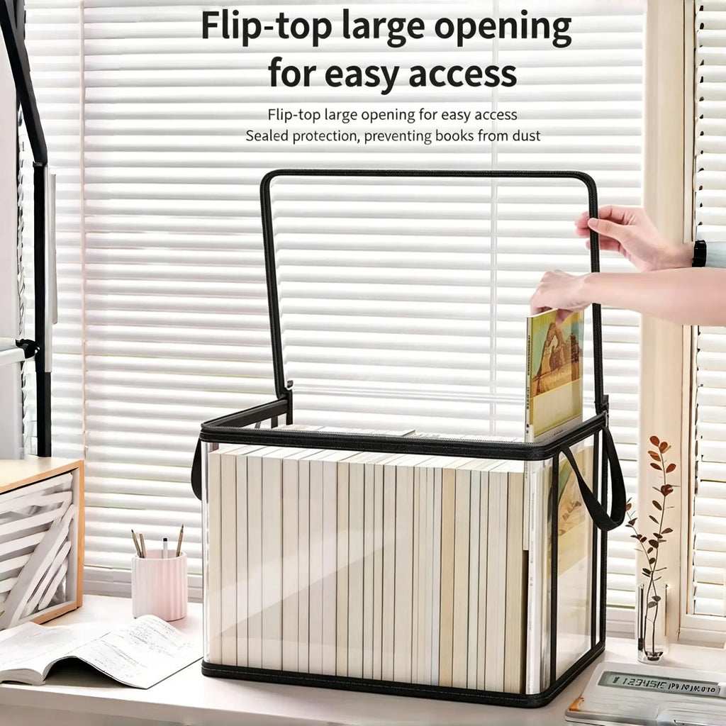 Large Heavy-Duty Clear Plastic Storage Box with Hinged Lid - Durable, Stackable, Waterproof Organizer for Home, Office, and Travel - Ideal for Clothing, Documents, Toys, and More - Perfect Father's Day Gift