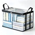 Large Heavy-Duty Clear Plastic Storage Box with Hinged Lid - Durable, Stackable, Waterproof Organizer for Home, Office, and Travel - Ideal for Clothing, Documents, Toys, and More - Perfect Father's Day Gift