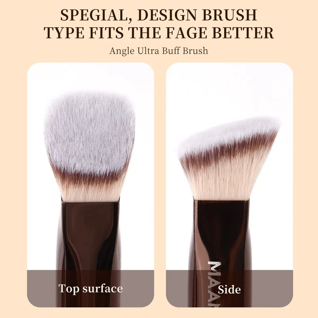 Maange 28-Piece Professional Makeup Brush Set with Foundation, Blush, Eyeshadow, Mascara Brushes, Powder Puffs, and Storage Box