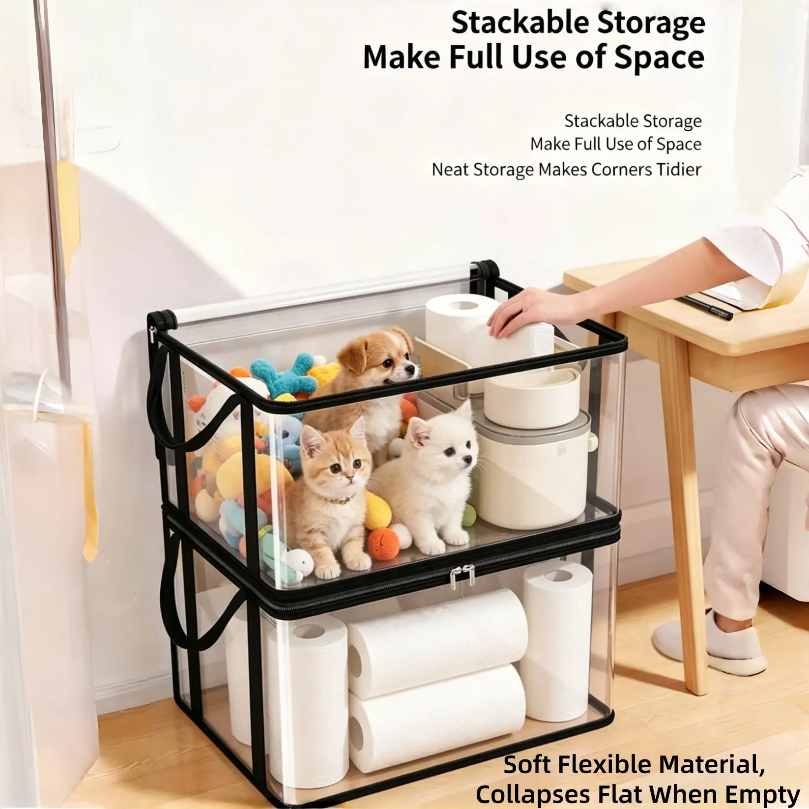 Large Heavy-Duty Clear Plastic Storage Box with Hinged Lid - Durable, Stackable, Waterproof Organizer for Home, Office, and Travel - Ideal for Clothing, Documents, Toys, and More - Perfect Father's Day Gift