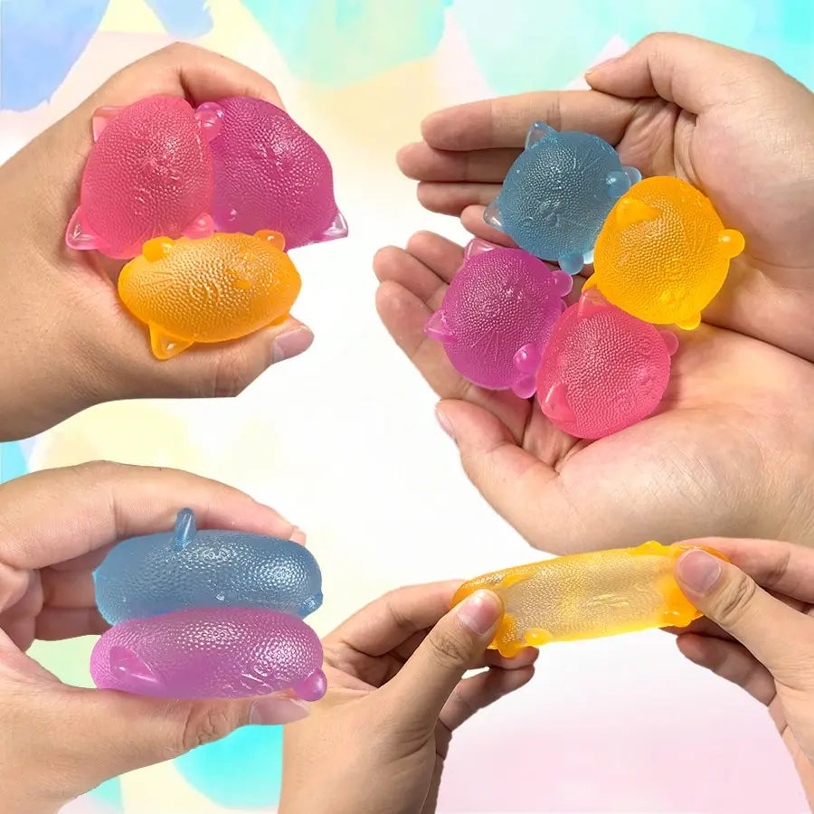 Cool Cat Sensory Squeeze Toy - Soft Mini Stress Ball for Relaxation and Party Favors, Ideal Birthday Gift and Stress Relief Solution