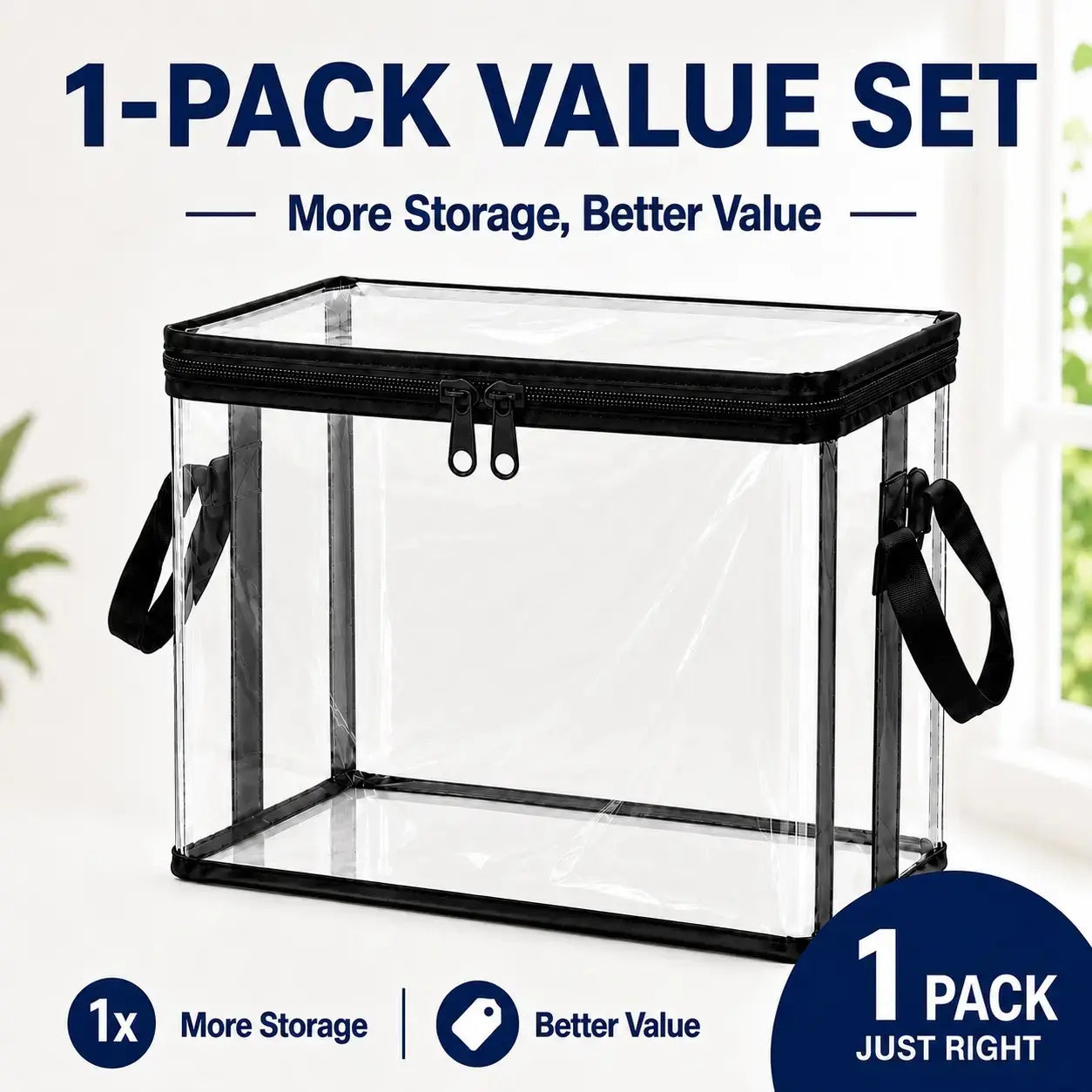 Premium Heavy-Duty Clear Plastic Storage Box with Hinged Lid - High-Capacity Organizer for Home, Moving, and Attic Use