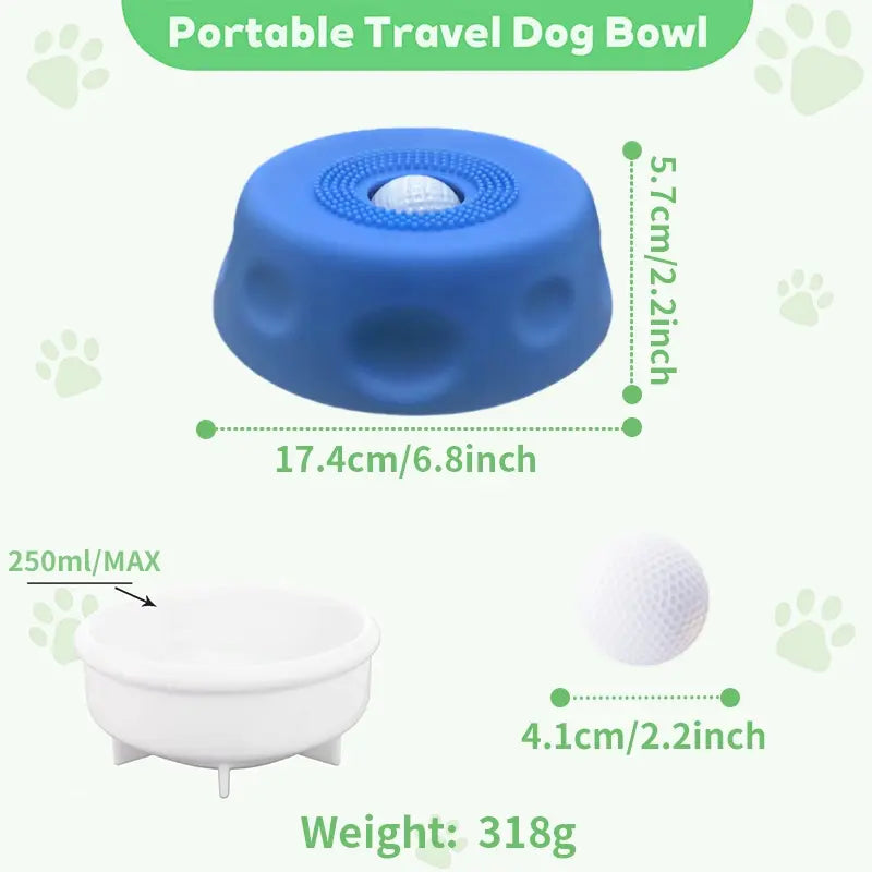 Gonxac 3-in-1 Suction Lick Dog Bowl with Integrated Treat Ball and Cleaning Bristles, Non-Slip Slow Feeder for Liquid Treats, Mess-Free Oral Care Enrichment Mat for Yogurt and Peanut Butter, Featuring 8 Durable Suction Cups