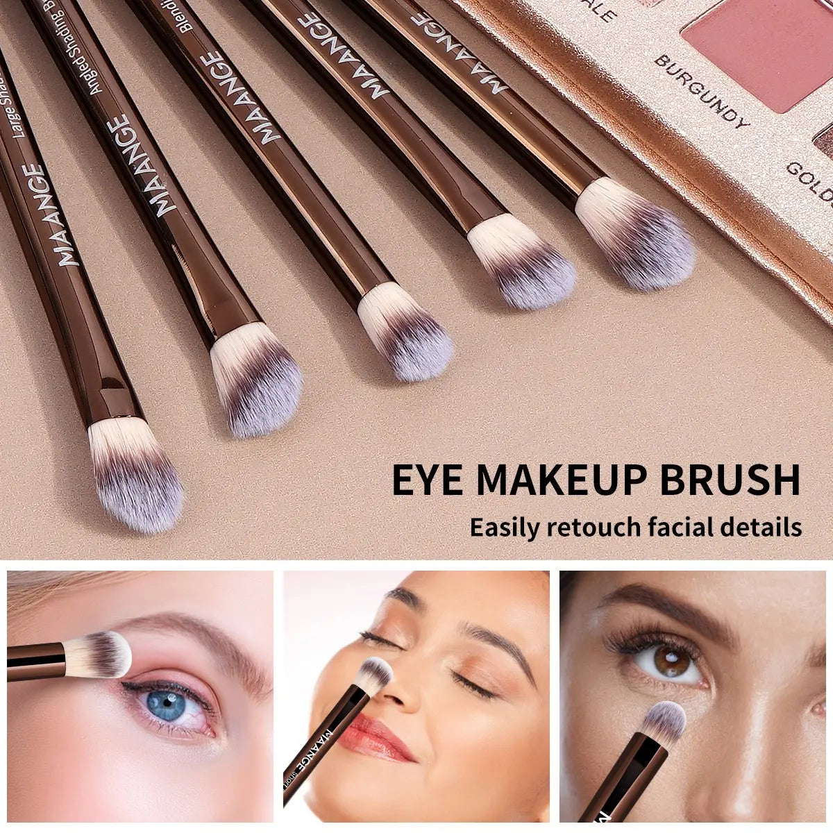 Maange 28-Piece Professional Makeup Brush Set with Foundation, Blush, Eyeshadow, Mascara Brushes, Powder Puffs, and Storage Box
