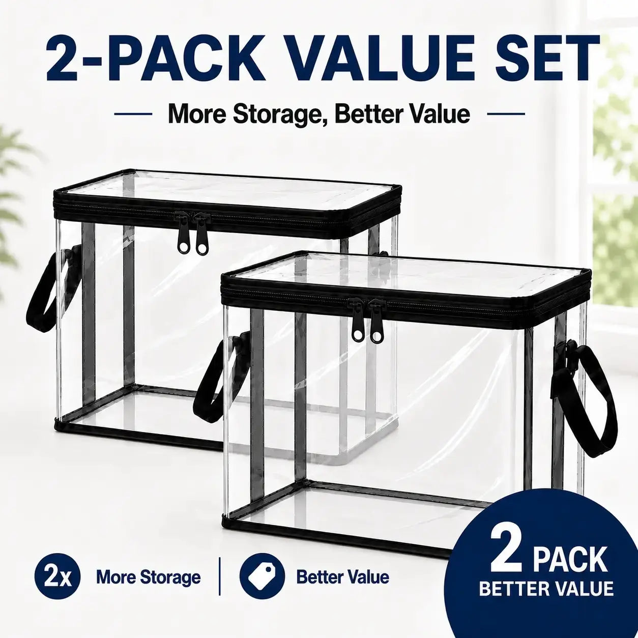 Premium Heavy-Duty Clear Plastic Storage Box with Hinged Lid - High-Capacity Organizer for Home, Moving, and Attic Use