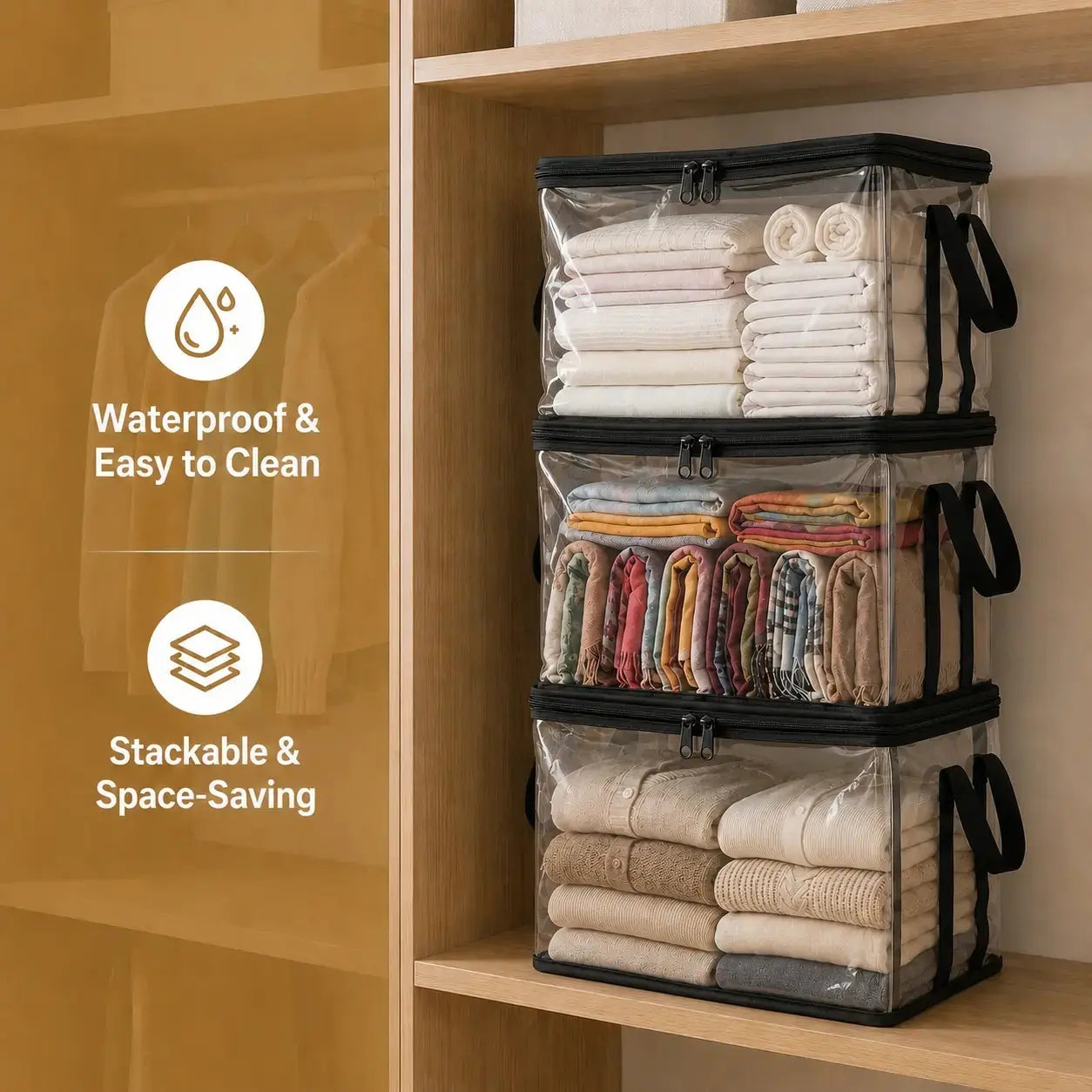 Premium Heavy-Duty Clear Plastic Storage Box with Hinged Lid - High-Capacity Organizer for Home, Moving, and Attic Use